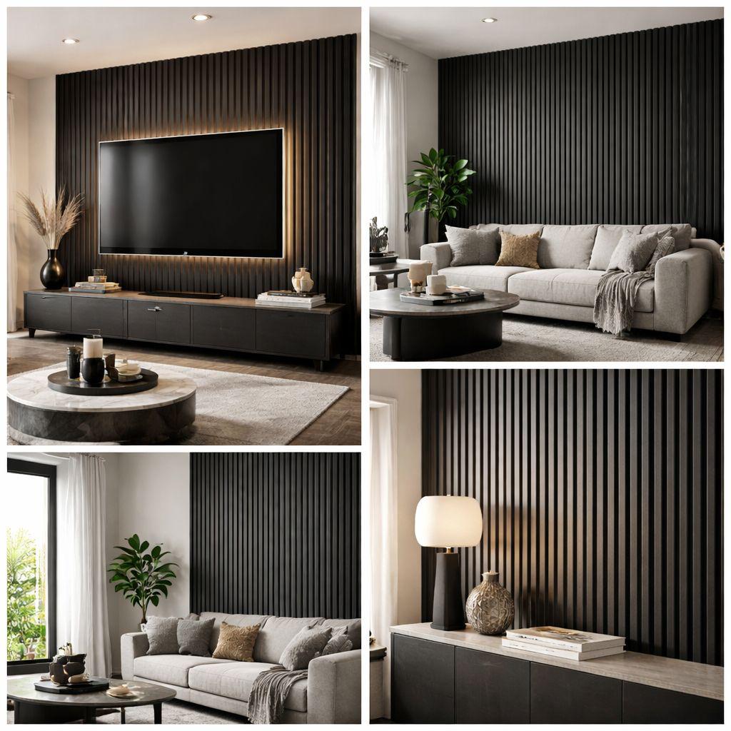 Black Oak Premium Acoustic Slat Panels - Acoustic Wall Panels UK