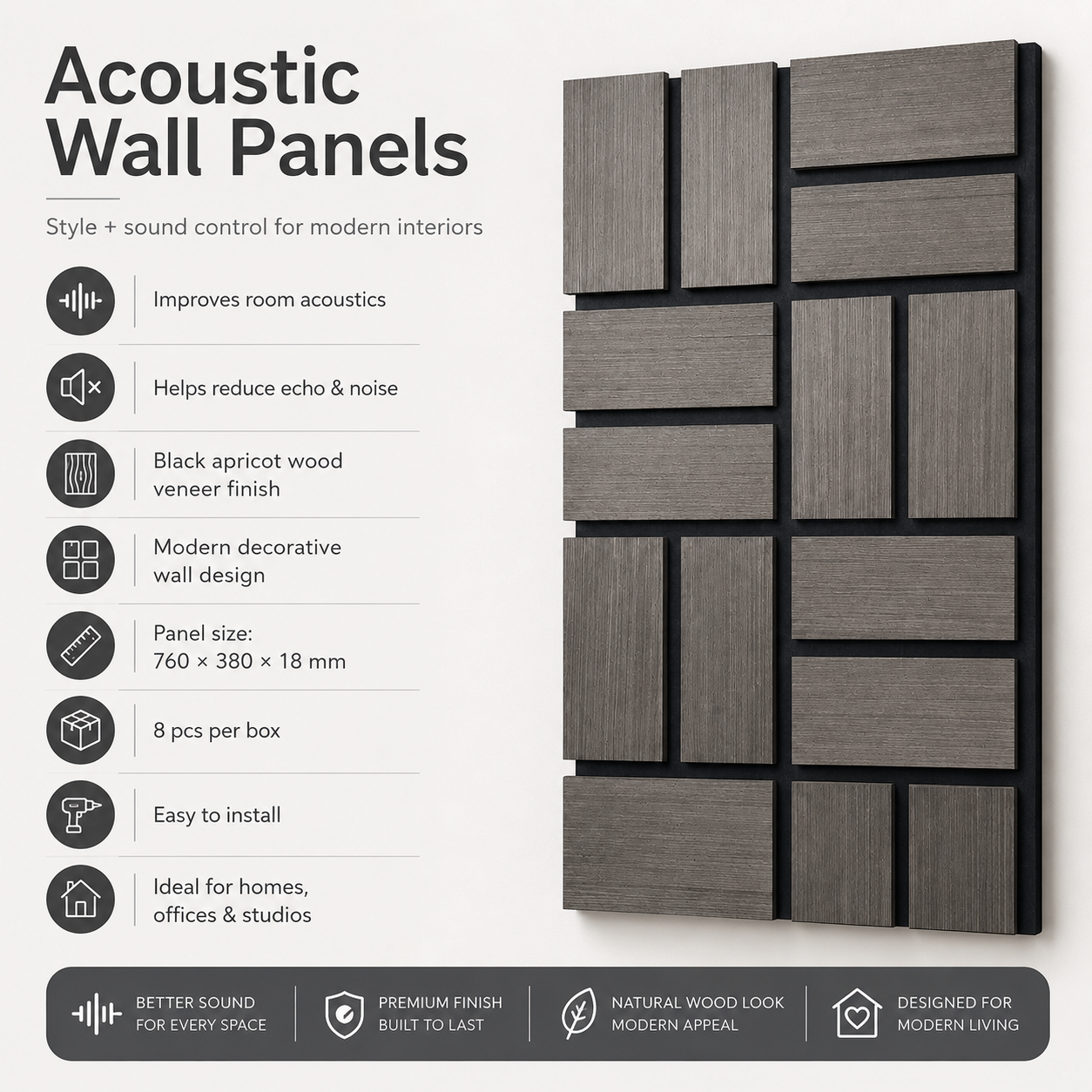side profile of 3D brick-block acoustic panel showing layered depth
