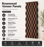 Rosewood Veneer Premium Acoustic Slat Panels