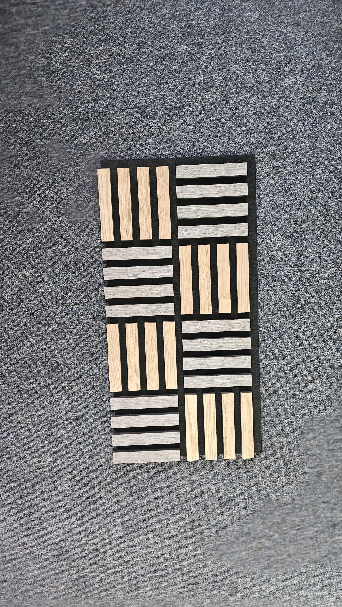 side profile of 3D acoustic decor panel showing raised block depth
