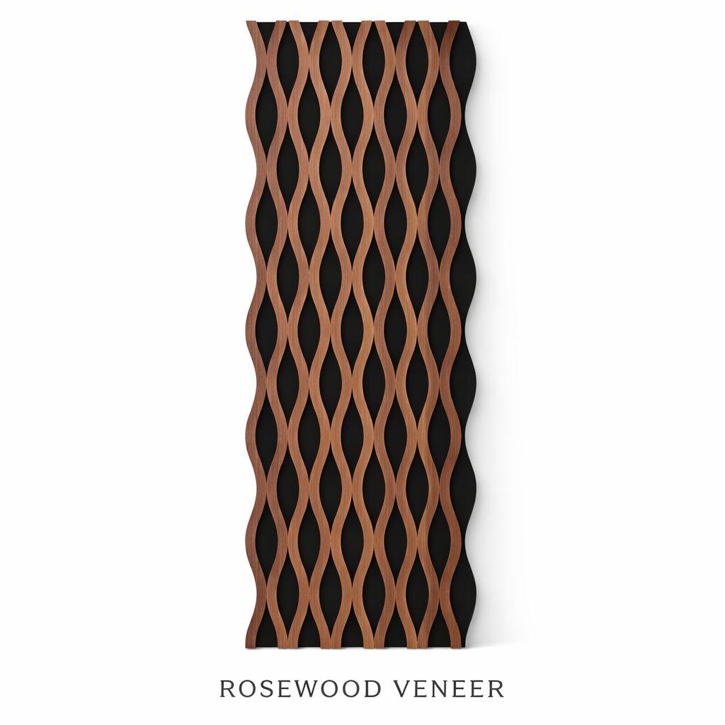 Rosewood Veneer Premium Acoustic Slat Panels - Acoustic Wall Panels UK