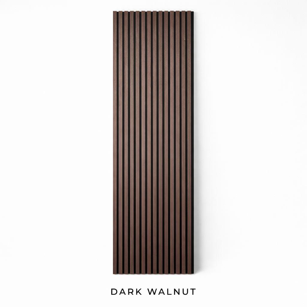 Dark Walnut Premium Acoustic Slat Panels - Acoustic Wall Panels UK