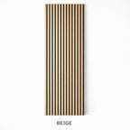 Beige PVC Acoustic Slat Panels - Durable, Moisture - Resistant Sound Absorbing Wall Panels - Acoustic Wall Panels UK