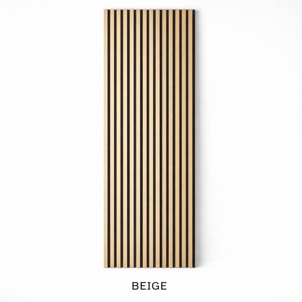 Beige PVC Acoustic Slat Panels - Durable, Moisture - Resistant Sound Absorbing Wall Panels - Acoustic Wall Panels UK