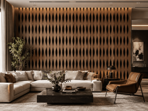 Walnut Veneer Premium Acoustic Slat Panels - Acoustic Wall Panels UK